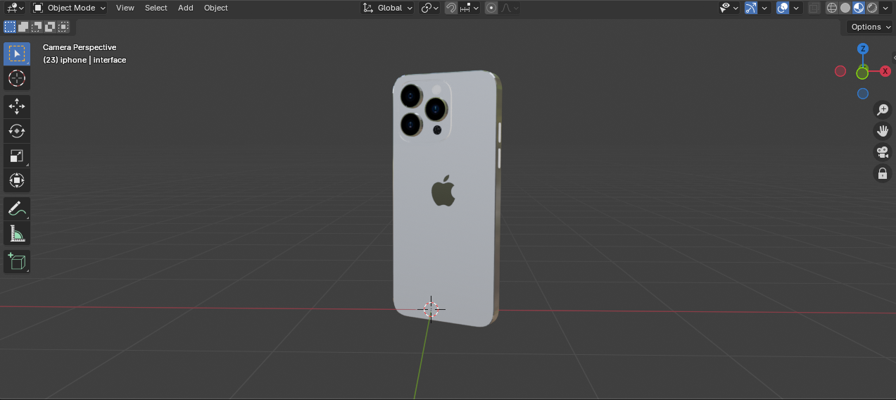 iPhone model with material